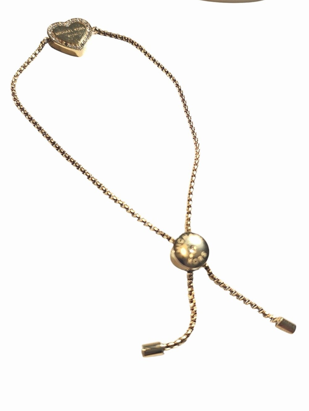 Michael Kors Gold Heart Slider Necklace